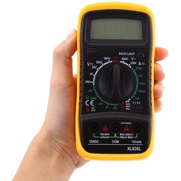 XL830L Dijital Multimetre  Ölçü Aleti Avometre Voltmetre Ampermetre Voltaj Akım Direnç Transistör Diyot Test Cep Tipi Mini - 2