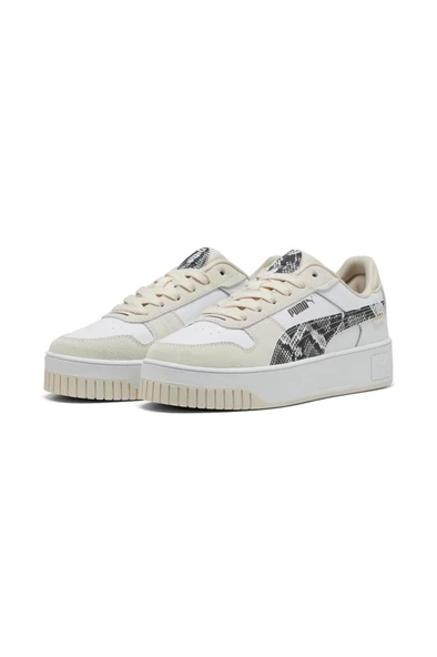 Puma Carina Street Snake Chic 401611 01 Kadın Sneaker Ayakkabı Beyaz Siyah 36-40