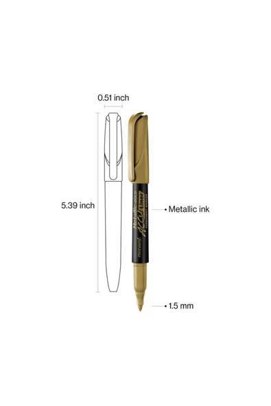 Monami Acculiner Marker Gold and Silver Markör Kalem Seti 2'li - 2