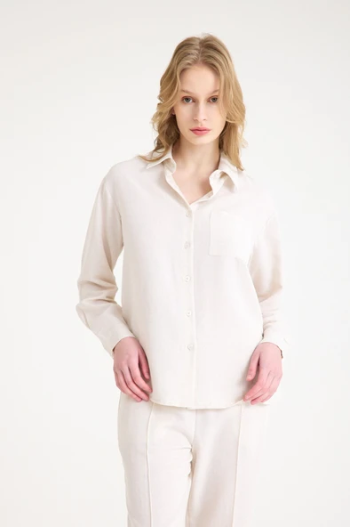 Keten Günlük İkili Takım Elbise Pantolon Gömlek - Resim 5