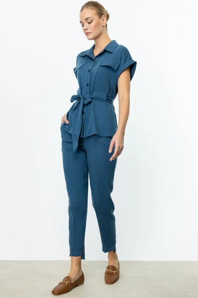 Ekol Normal Bel Dar Paça Kadın Pantolon 25YEKL03324 - 2