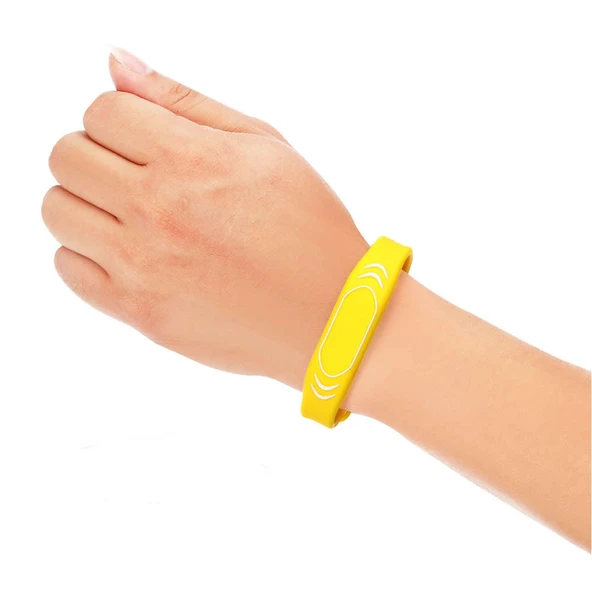 125Khz Rfid Manyetik Bileklik Sarı  Su Geçirmez Silikon Proximity Göstergeç 125 Khz Kapı Geçiş Personel Takip Depo Havuz EM4100 - 2