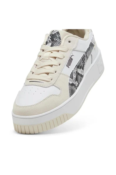 Puma Carina Street Snake Chic 401611 01 Kadın Sneaker Ayakkabı Beyaz Siyah 36-40 - Resim 5