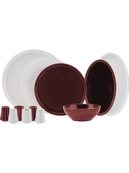 Karaca Elara Red-White 57 Parça 12 Kişilik Yemek Takımı