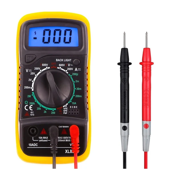 XL830L Dijital Multimetre  Ölçü Aleti Avometre Voltmetre Ampermetre Voltaj Akım Direnç Transistör Diyot Test Cep Tipi Mini