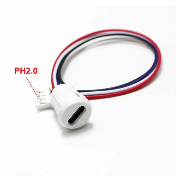 Type C Panel Montaj Dişi Soket 4 Pin 15cm Kablolu Beyaz  Uzatma USB 3.1 Konnektör Araba Kamera Oyuncak Telefon Şarj Mp3 Tablet - Resim 3