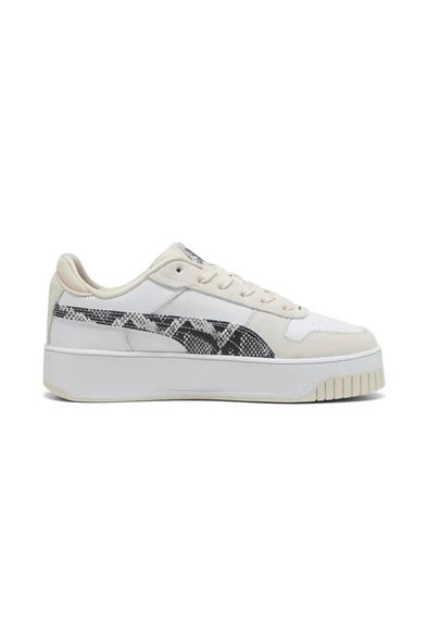 Puma Carina Street Snake Chic 401611 01 Kadın Sneaker Ayakkabı Beyaz Siyah 36-40 - Resim 4
