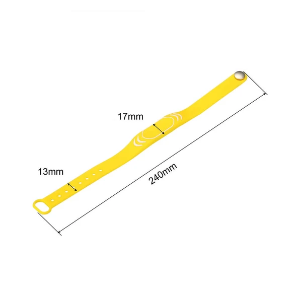 125Khz Rfid Manyetik Bileklik Sarı  Su Geçirmez Silikon Proximity Göstergeç 125 Khz Kapı Geçiş Personel Takip Depo Havuz EM4100 - 8