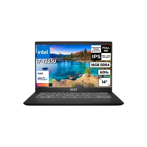 Msı Modern 14 I7-1255U 16 GB 512 GB SSD 14″ Fhd Freedos Notebook C12MO-1039XTR ürün görseli