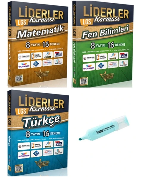 LGS 8.Sınıf Matematik Fen Bilimleri VE Türkçe 8 Yayın 16 Deneme