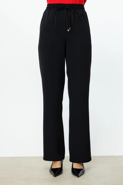 Ekol Minimalist Oversize Kadın Pantolon - Yüksek Bel - Rahat - Resim 6