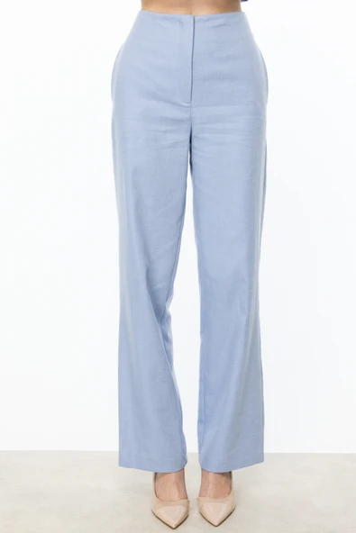 Ekol Yüksel Bel Bol Paça Kadın Pantolon 25YEKL04080 - Resim 5