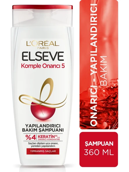 Loreal Paris Elseve Komple Onarıcı 5 Yapılandırıcı Bakım Şampuanı 360 Ml