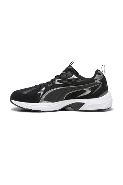Puma Milenio Tech Suede 393489 01 Kadın Yürüyüş ve Koşu Ayakkabısı Siyah Gümüş 36-40