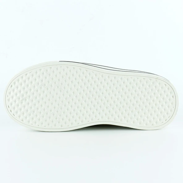 Erkan Saçmacı Bej Yüksek Taban Spor Fileli Taşlı Bağcıklı Platform Sneaker - 5