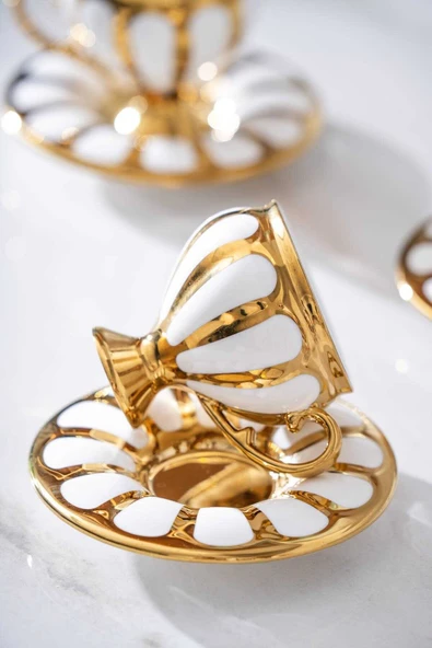 Acar 6876 Karius 6 Lı Kahve Fincan Takımı Gold - 3