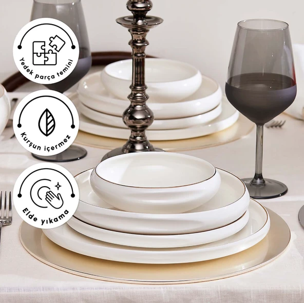 Karaca Red Carpet Collection Streamline Sunset Porselen 59 Parça 12 Kişilik Yemek Takımı Gold - 2
