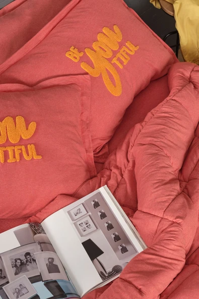 Motto Cotton Comfort Çift Kişilik Mercan - Resim 7