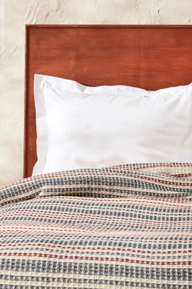 Karaca Home Flow Çizgili Çift Kişilik Waffle Pike 200x230 cm İndigo - Resim 5