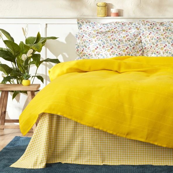 Karaca Home Noya %100 Pamuk Tek Kişilik Pike Takımı Sarı