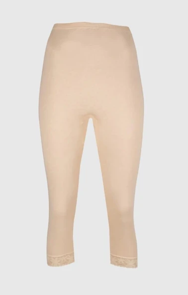 CEYLANOĞLU 237 KADIN RİBANA DANTELLİ DİZALTI TAYT 12 ADET  XL TEN - Resim 4