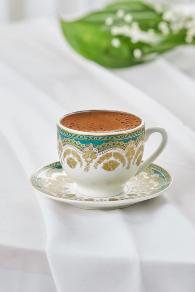 Zen Yeşil 6 Kişilik Kahve Fincan Takımı 90 ml