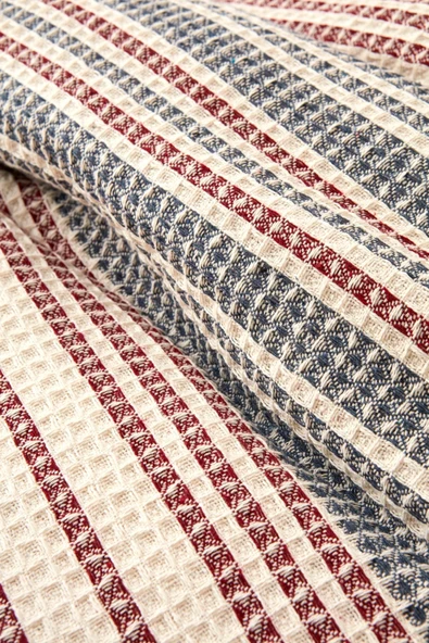 Karaca Home Flow Çizgili Çift Kişilik Waffle Pike 200x230 cm İndigo - Resim 6