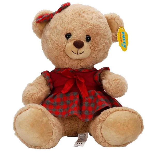 Sun-Jnh-Pff-Sk.Peluş Ayı Elbiseli 32 Cm 2a 40 Cm S0