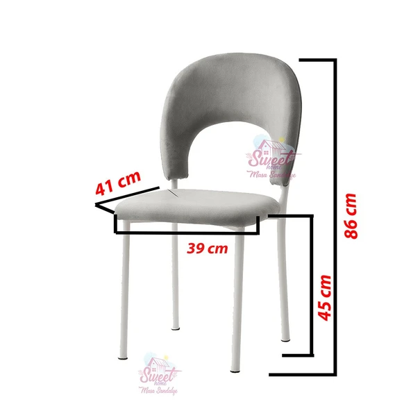 Yanlardan Açılır Yakamoz 90x60 cm Sidon Masa 4 Adet Ay Sandalye - 9