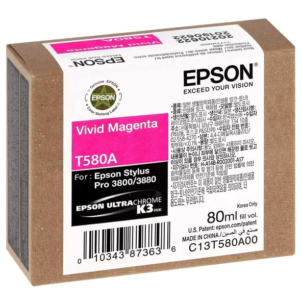 Epson C13T580A00 (T580A) Kırmızı (Vivid Magenta) Orjinal Kartuş ürün görseli