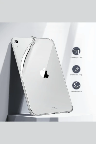 iPad Air 13 M3 Çip Uyumlu 2025 Fuchsia Darbe Emici Şeffaf Koruyucu Silikon Kapak - Resim 4