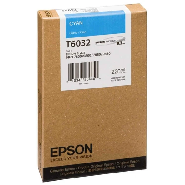 Epson T6032 C13T603200 (Cyan) Orjinal Kartuş ürün görseli