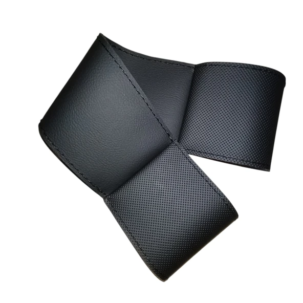 DİKİŞLİ DİREKSİYON KILIFI SİYAH DERİ NOKTALI DERİ SİYAH DİKİŞLİ TOYOTA AURİS İÇİN - Resim 3