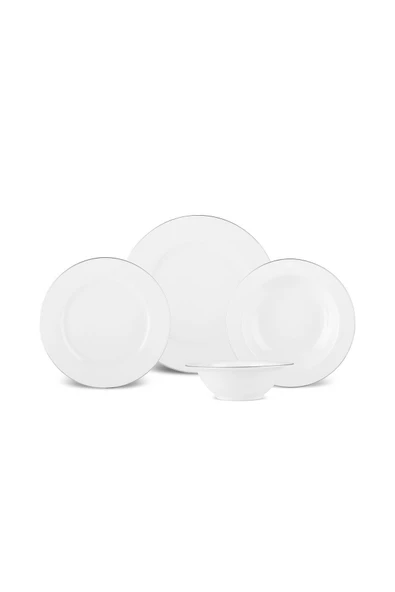 Eva Platin 24 Parça 6 Kişilik New Bone Yemek Takımı - 2