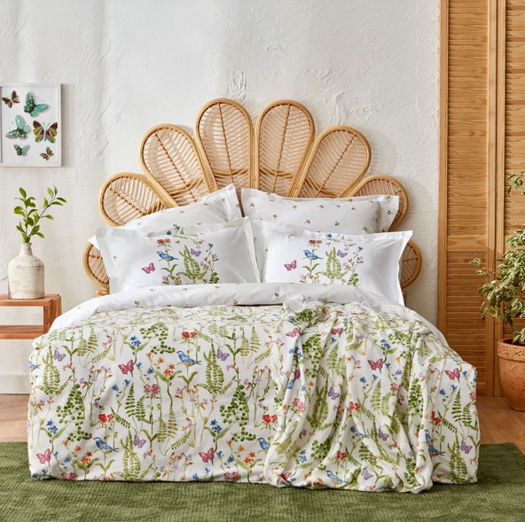 Karaca Home Nadia %100 Pamuk Çift Kişilik Pike Hediyeli Nevresim Takımı Yeşil 