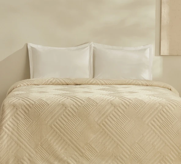 Karaca Home Rita Emboss Batta Tek Kişilik Ekru