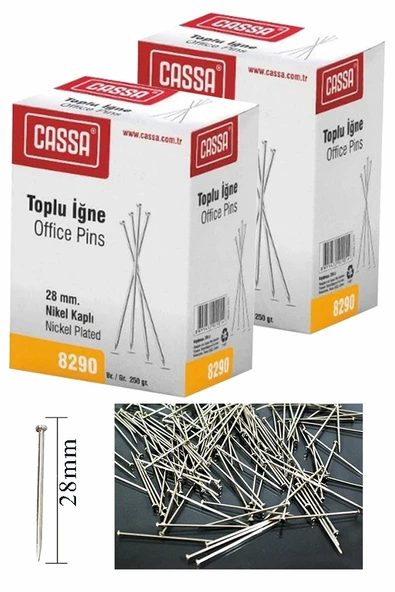 Toplu İğne 250 gr 2 Paket 28mm Nikel Kaplı Toplu İğne Düğün Nişan Takı İğnesi Türban 500 gr Okul Ofis Büro