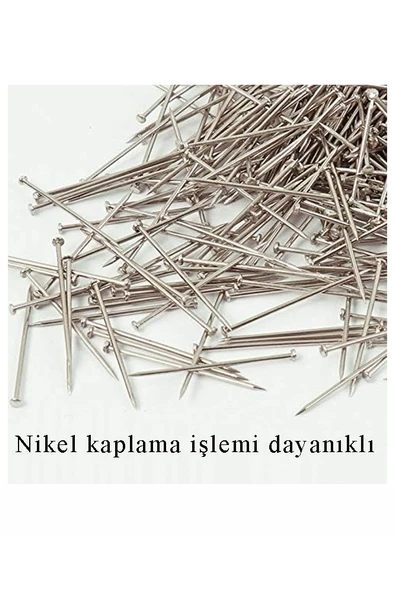 Toplu İğne 250 gr 2 Paket 28mm Nikel Kaplı Toplu İğne Düğün Nişan Takı İğnesi Türban 500 gr Okul Ofis Büro - 2