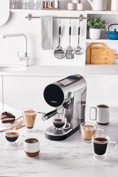 Coffee Art İnox Dijital 20 Bar Öğütülmüş Espresso Cappuccino ve Kapsül Kahve Makinesi - 5
