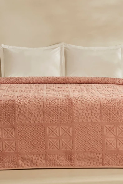 Rita Tek Kişilik Emboss Battaniye Pudra - Resim 6