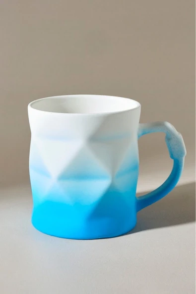 Soft Touch Geo Kupa 450 ml Mavi - Resim 2