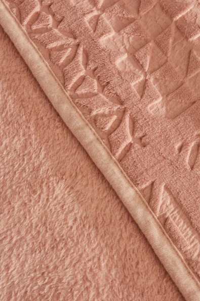 Rita Tek Kişilik Emboss Battaniye Pudra - Resim 4