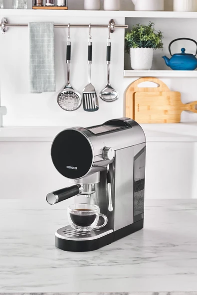 Coffee Art İnox Dijital 20 Bar Öğütülmüş Espresso Cappuccino ve Kapsül Kahve Makinesi - 11