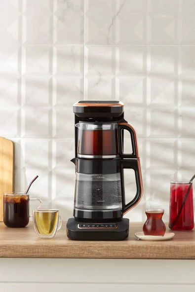 Karaca Robotea Pro 4 in 1 Konuşan Cam Çay Makinesi Black Copper