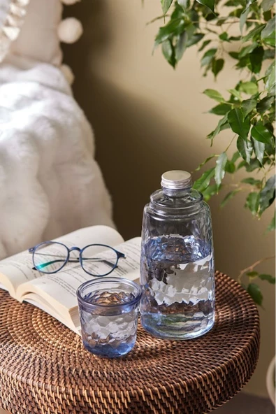 Loise Başucu Cam Sürahi Mavi 1100 ml - 12