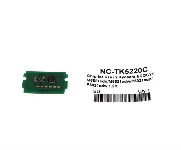 Kyocera Mita TK-5220 Toner Chip Mavi ECOSYS P5021-M5521 (1T02R9CNL1)