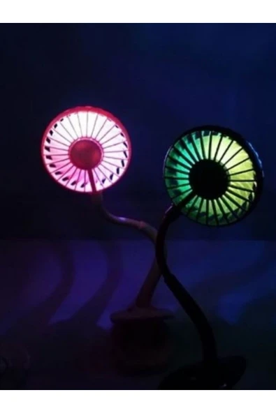 Portatif Işıklı Mini Klipsli Fan - 5