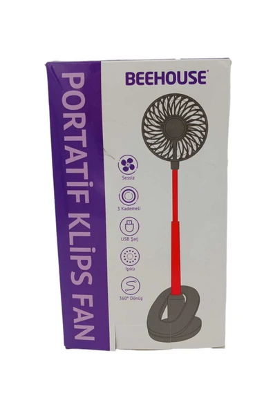 Portatif Işıklı Mini Klipsli Fan - 7