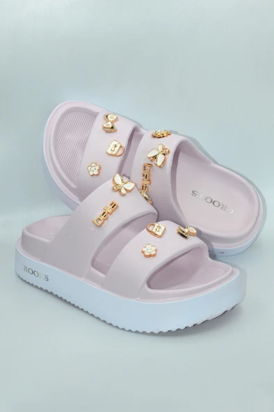 Pembe Kadın Taşlı Eva Günlük Terlik - Resim 4