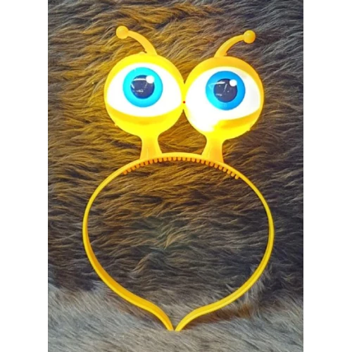 Led Işıklı & Pilli Uzaylı Göz Parti Tacı Sarı Renk ürün görseli